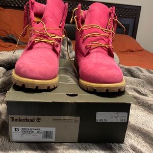 Pink timberland boots